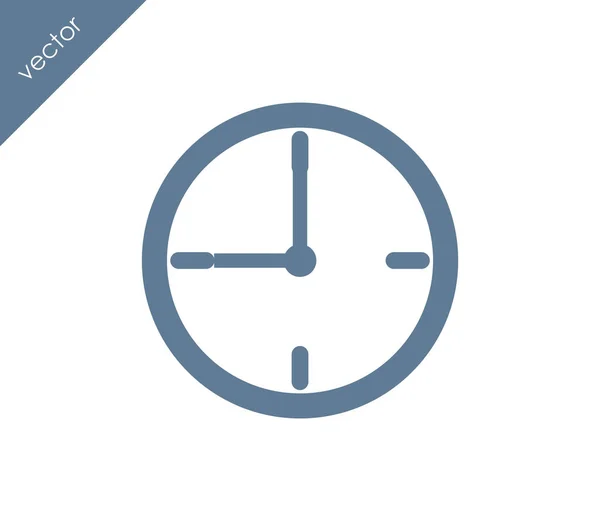 Nove Relógio ícone plano — Vetor de Stock