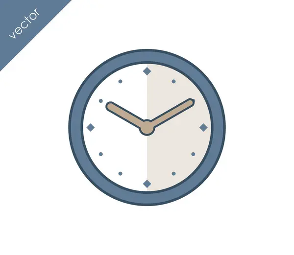 Reloj Icono plano — Vector de stock