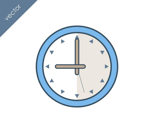 Ikona plochých hodin — Stockový vektor