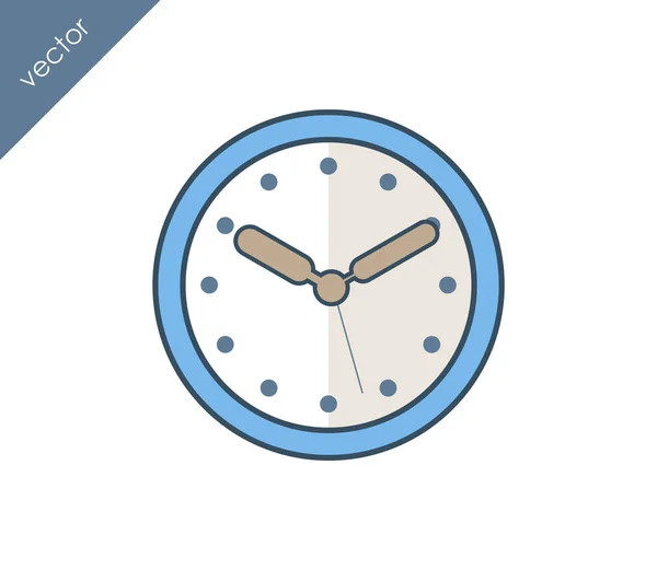 Reloj Icono plano — Vector de stock