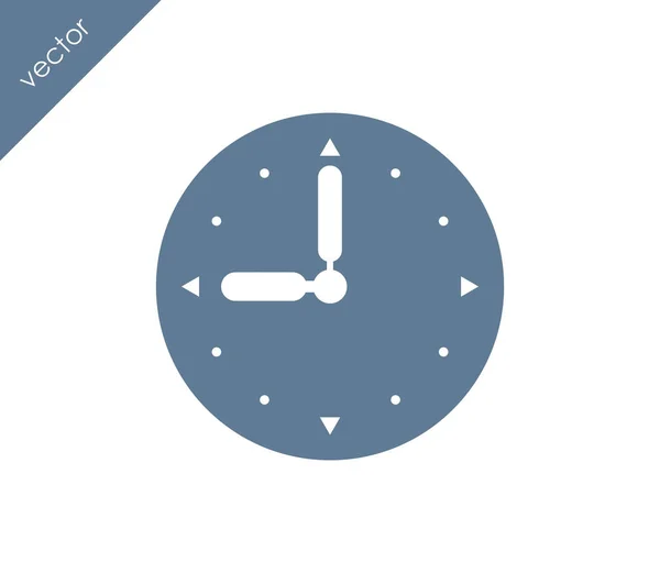 Nueve reloj icono plano — Vector de stock