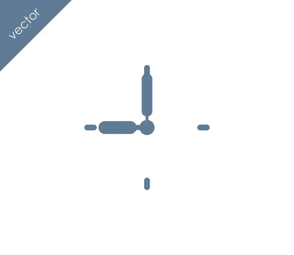 Nueve reloj icono plano — Vector de stock