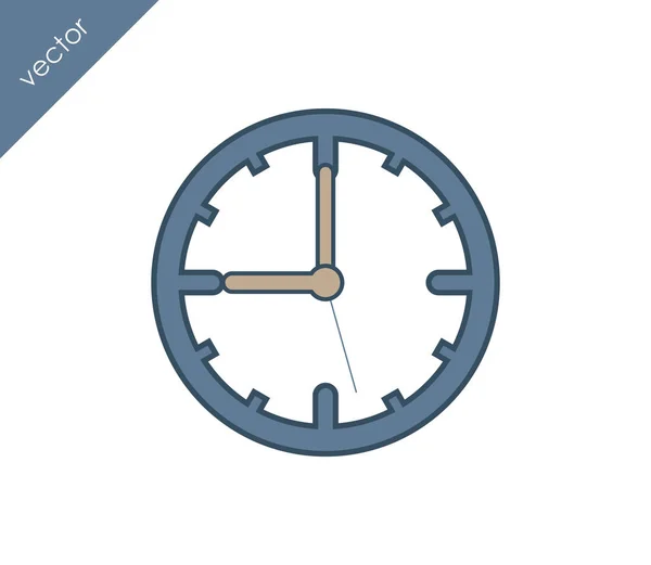 Reloj Icono plano — Vector de stock