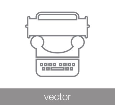 Daktilo düz simgesi.