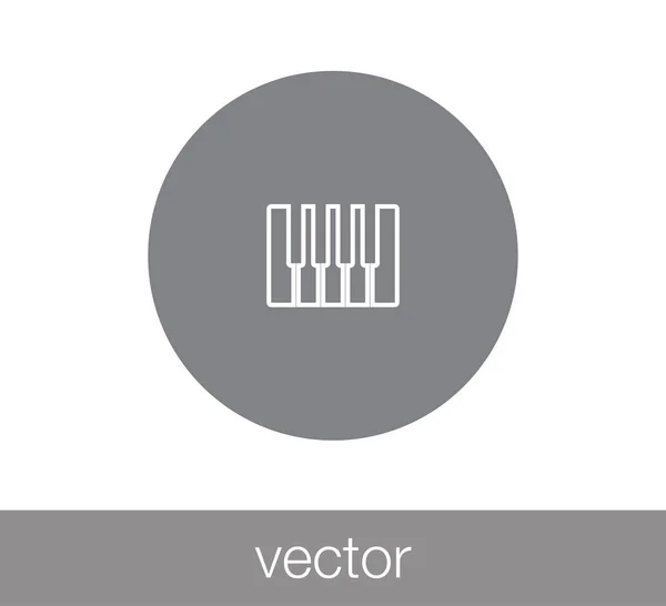 Piano icono plano — Vector de stock