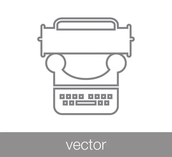 Ícone plana máquina de escrever . — Vetor de Stock