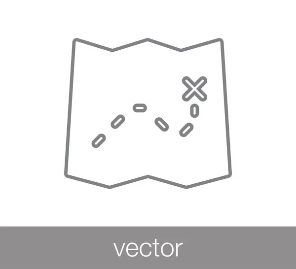 Poklad mapa ikona — Stockový vektor