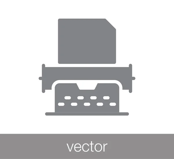 Плоский значок пишущей машинки . — стоковый вектор