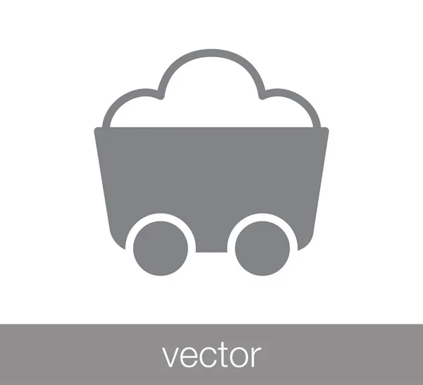 Coal trolley icon — Stock Vector