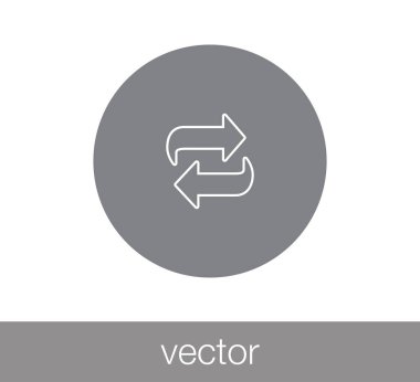 Transfer düz simgesi.