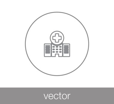 Hastane düz simgesi.