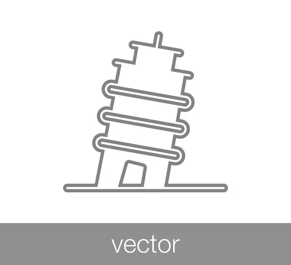 Icono torre Pisa . — Vector de stock