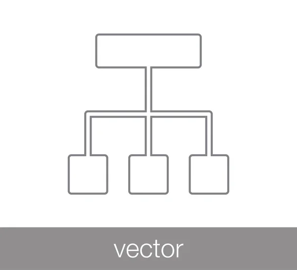 Icona della gerarchia. Icona di rete . — Vettoriale Stock