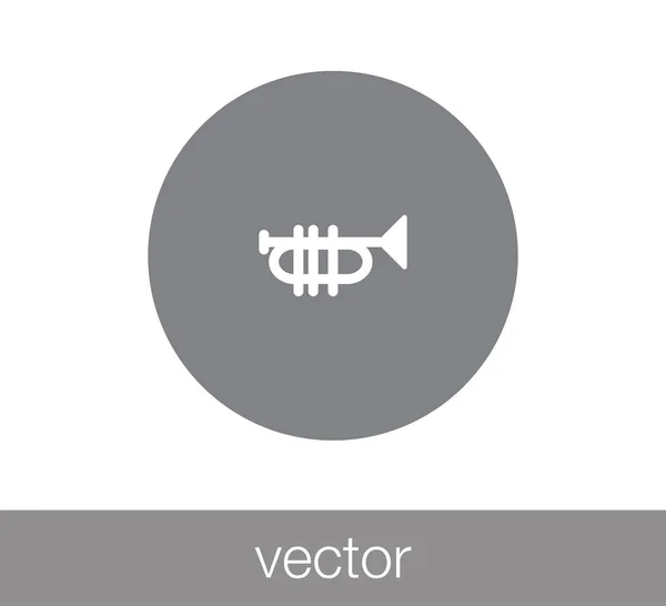 Icône plate trompette. — Image vectorielle