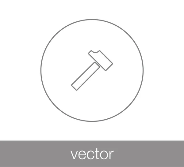 Martillo icono web . — Vector de stock