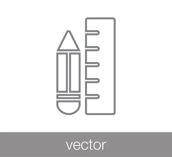 Règle Icône plate — Image vectorielle