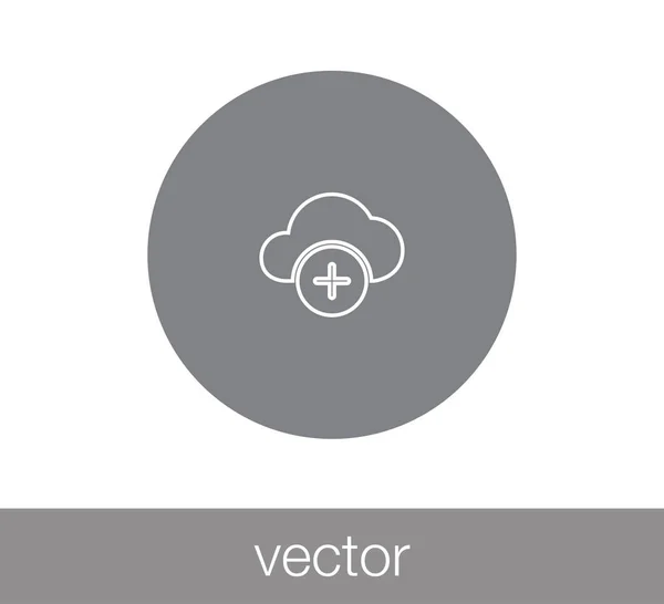 Añadir al icono de nube . — Vector de stock