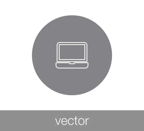 Laptop flat icon — Stock Vector