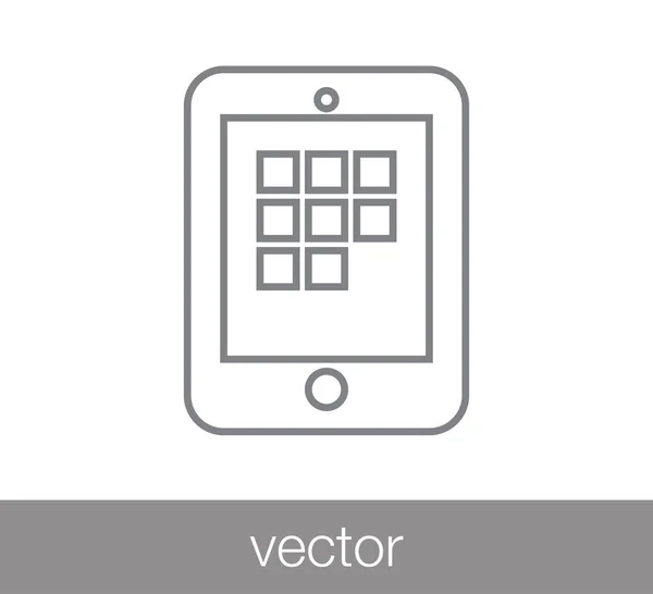 Icono plano del comprimido — Vector de stock