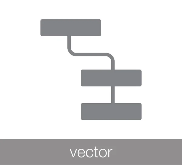 Ícone de hierarquia. Ícone de rede . — Vetor de Stock