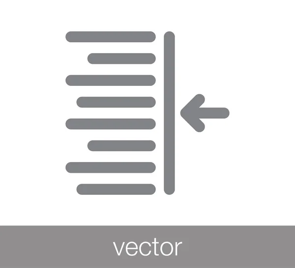 Disminuir icono de sangría . — Vector de stock