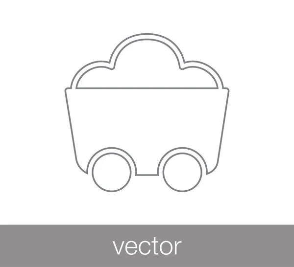 Carro de carbón icono — Vector de stock