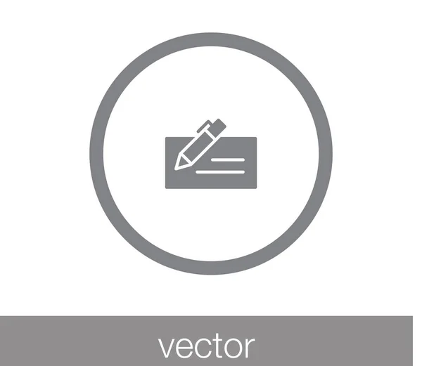 Icono cheque bancario. — Vector de stock