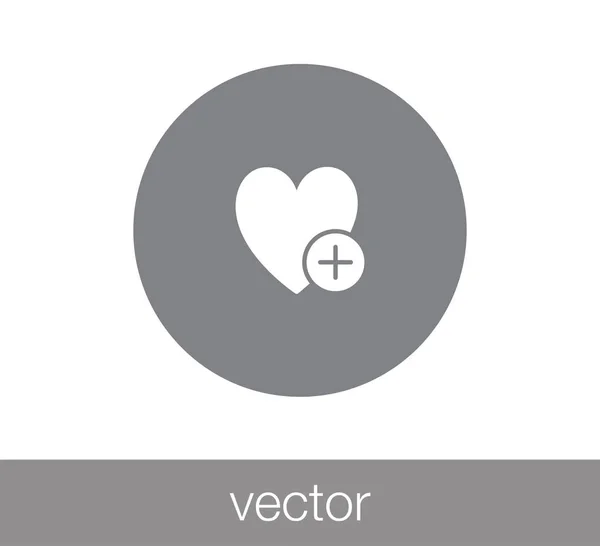 Icono del corazón. Icono positivo del corazón . — Vector de stock