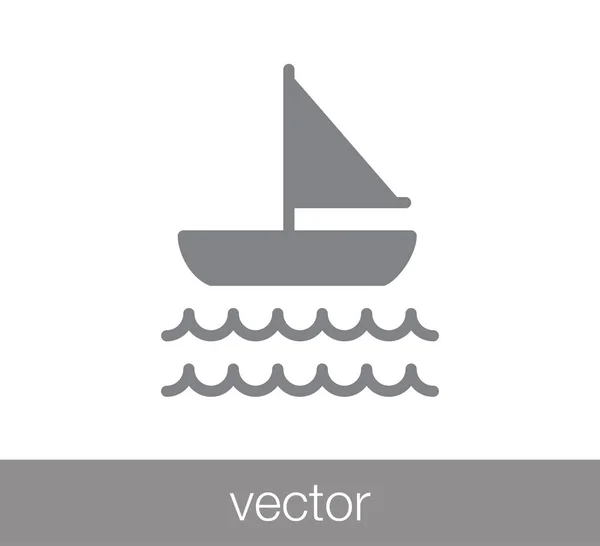 Ícone de barco à vela — Vetor de Stock