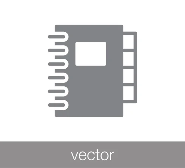 Ícone plano do caderno. —  Vetores de Stock