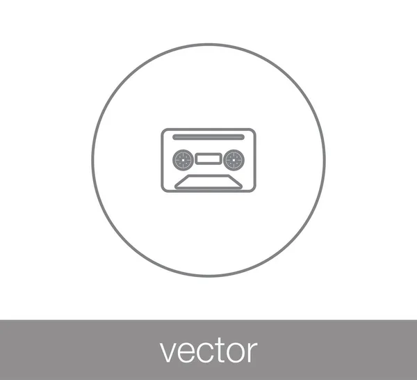 Cassette icono plano — Vector de stock