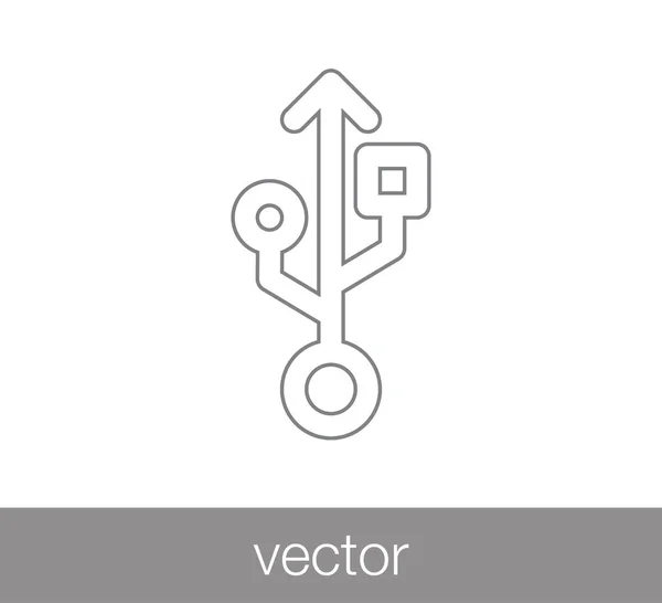 Icono de signo USB . — Vector de stock