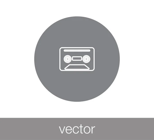 Ilustração ícone cassete — Vetor de Stock