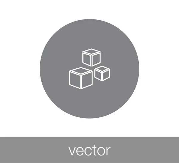 Cubes icône plate . — Image vectorielle