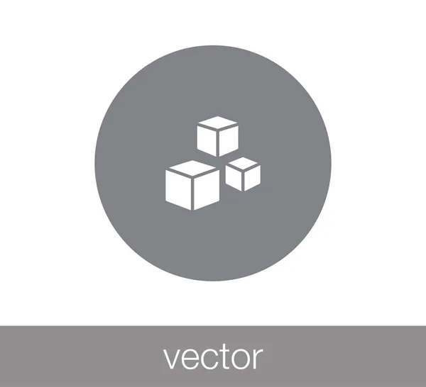 Icono del cubo ilustración . — Vector de stock