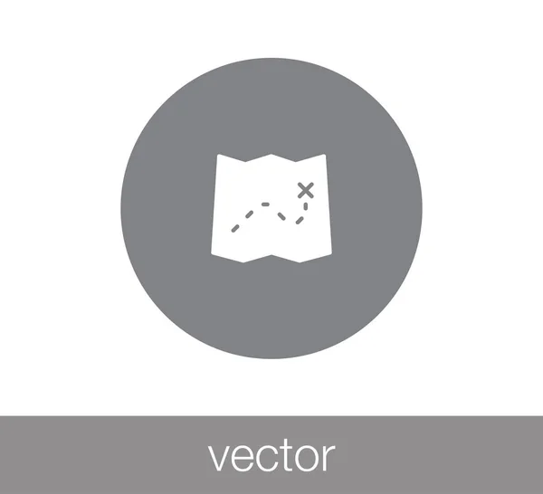 Poklad mapa ikona — Stockový vektor