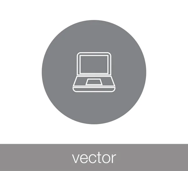 Icône plate ordinateur portable — Image vectorielle
