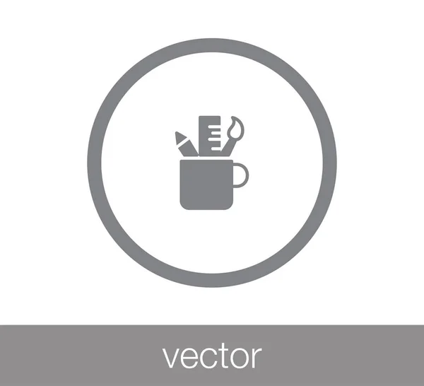 Regla icono botón . — Vector de stock