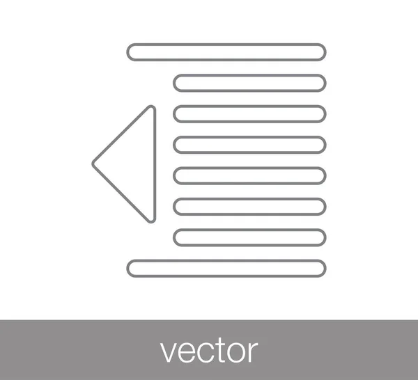 Diminuir ícone de Indent . —  Vetores de Stock