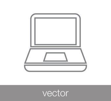 Laptop Düz Simgesi