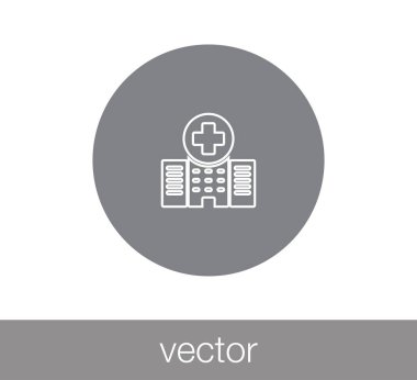 Hastane düz simgesi.