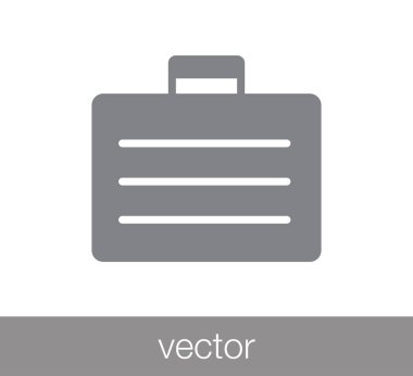 Evrak Çantası Düz Simgesi.