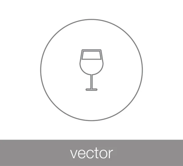 Verre d'icône de vin — Image vectorielle