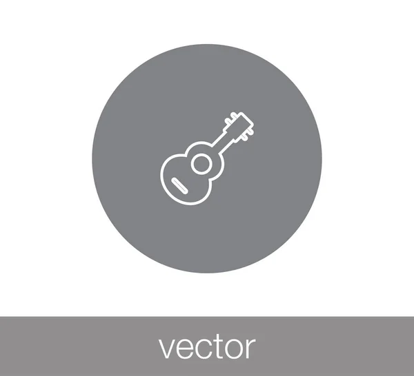 Ícone de guitarra plana — Vetor de Stock