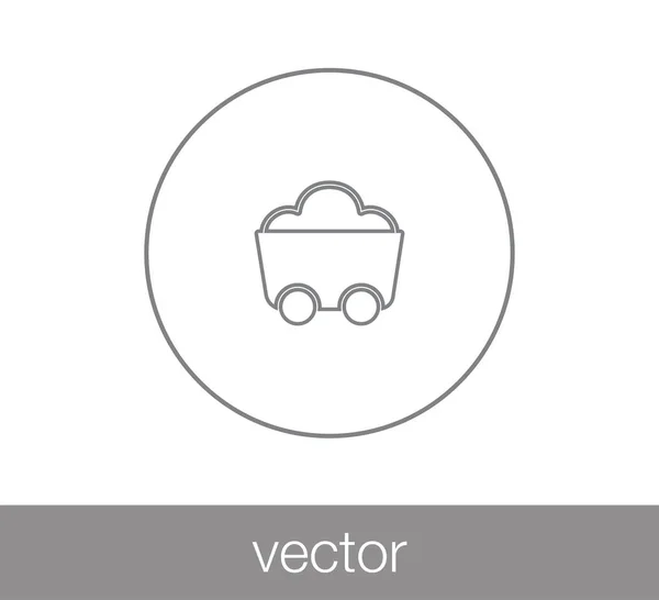 Иконка угольной тележки — стоковый вектор