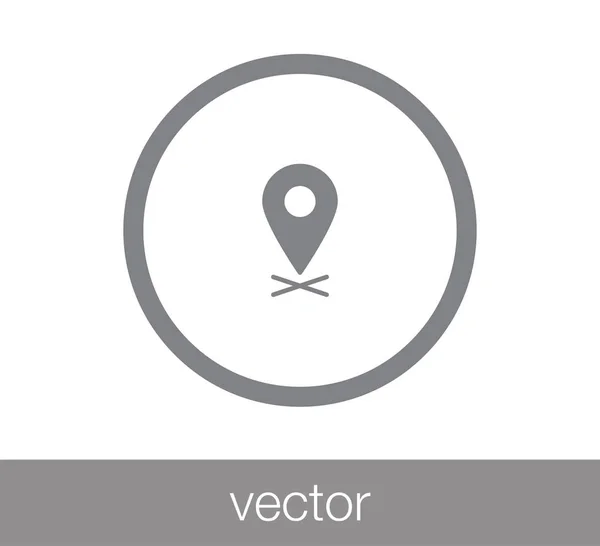 Pin-Symbol auf Karte — Stockvektor