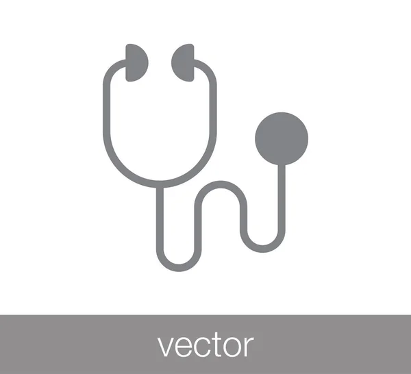 Estetoscopio icono plano . — Vector de stock