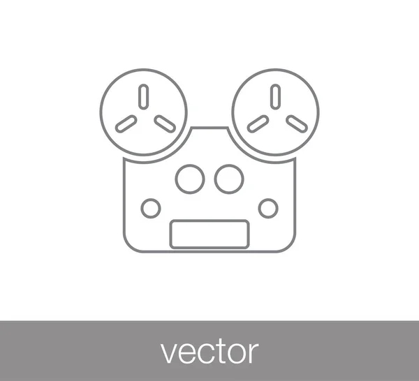 Cassette icône plate — Image vectorielle