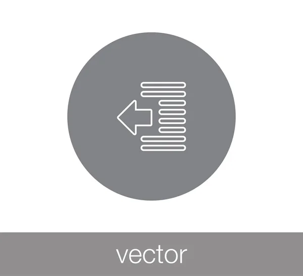 Diminuir ícone de Indent . — Vetor de Stock