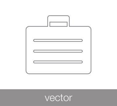 Evrak Çantası Düz Simgesi.